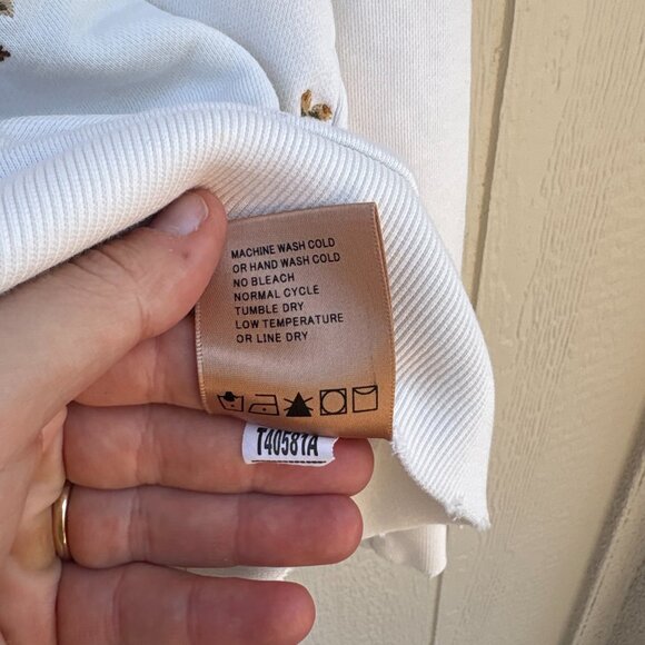 Driftwood Teddy Full Zip Hoodie Women's Medium White Floral Embroidered Western - Picture 6 of 11